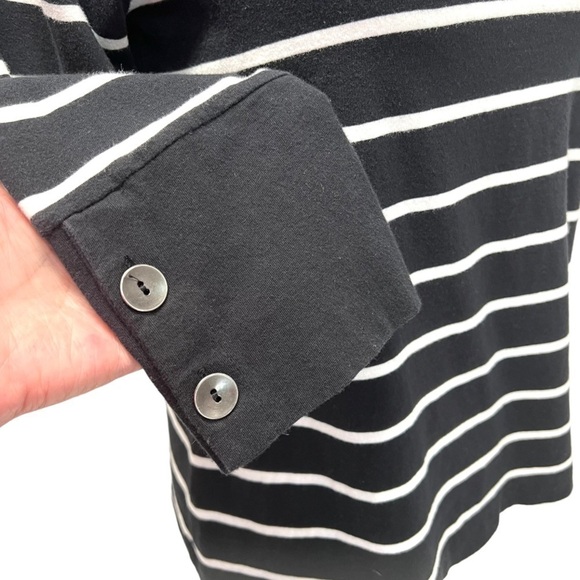 J. Jill Striped Knit Tie Back Black & White Top Womens Medium - Picture 9 of 12